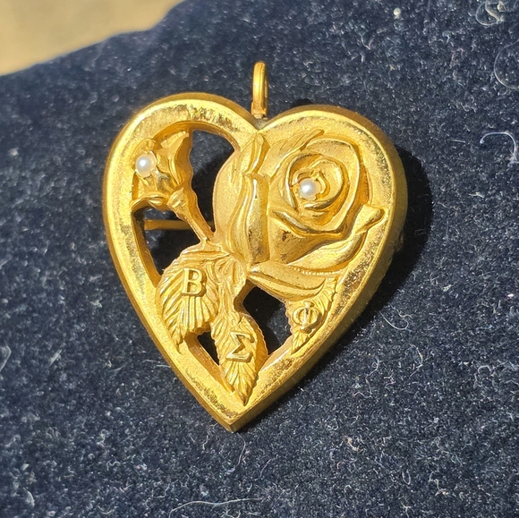 Order Of The Rose Beta Sigma Phi Brooch/pendant - Picture 1 of 3